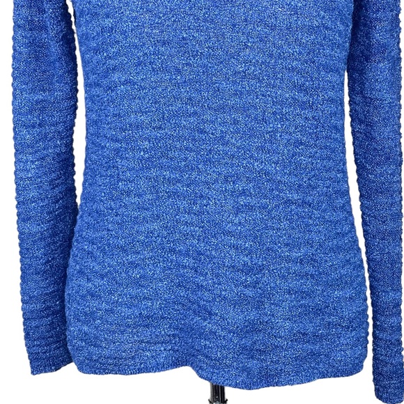 Calvin Klein Jeans Women’s Stretchy Ribbed Textured Denim Look V-Neck Sweater S - Picture 4 of 10